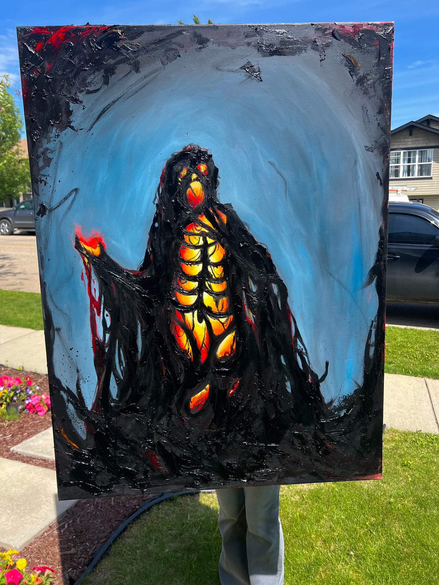 “Burning From Within” 30 x 40 inches original oil painting