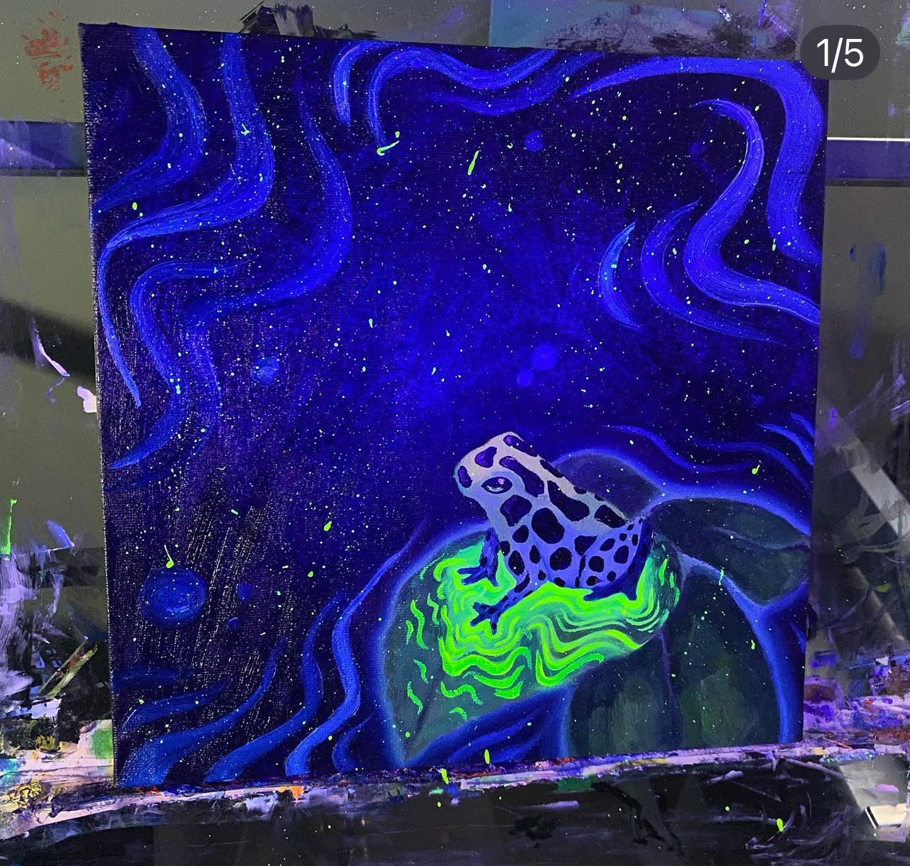 “Glowy Lil Guy” 12 x 12 Original Oil Painting