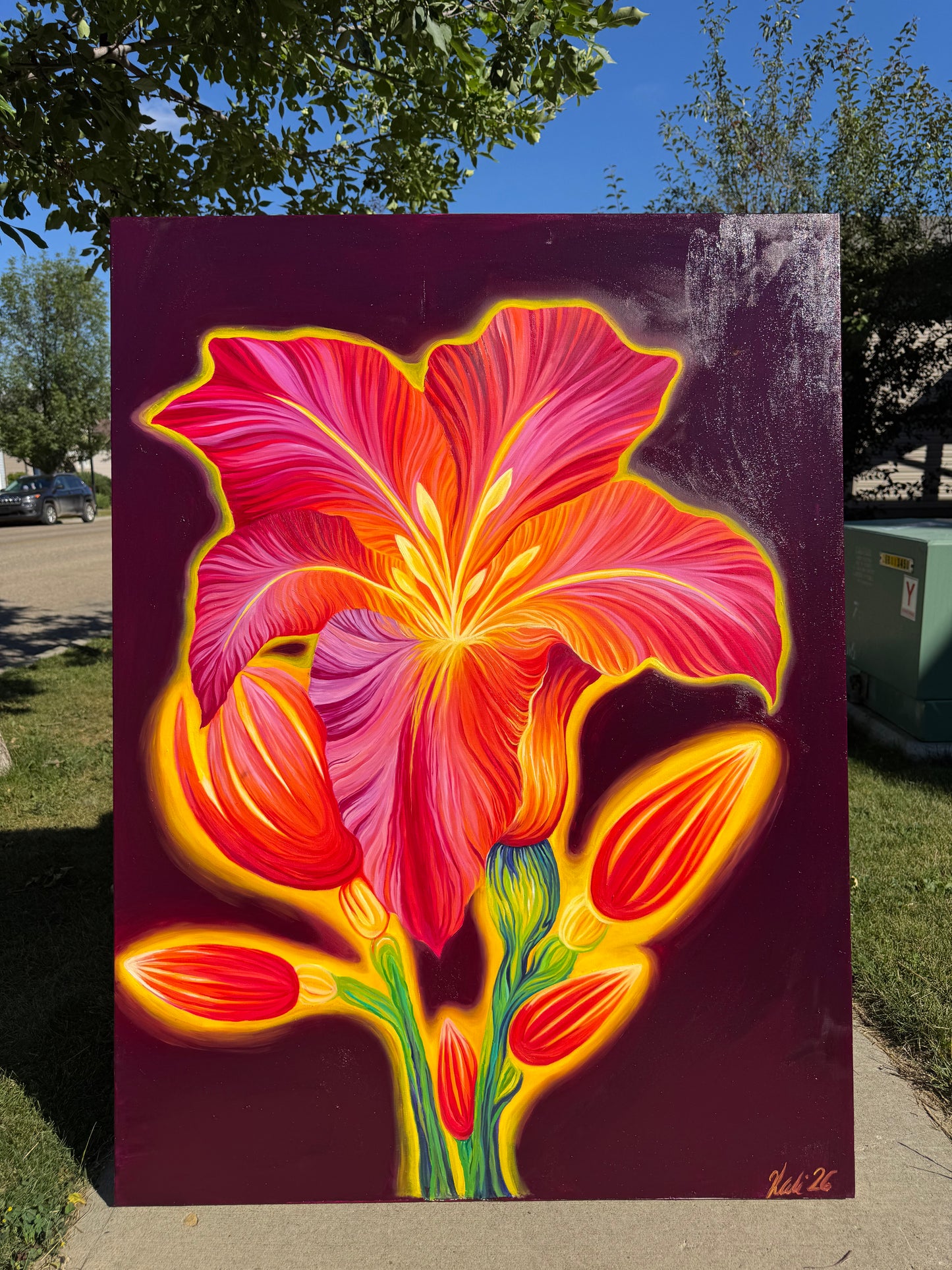 “Inner Bloom” 36 x 48 inch original oil painting on canvas