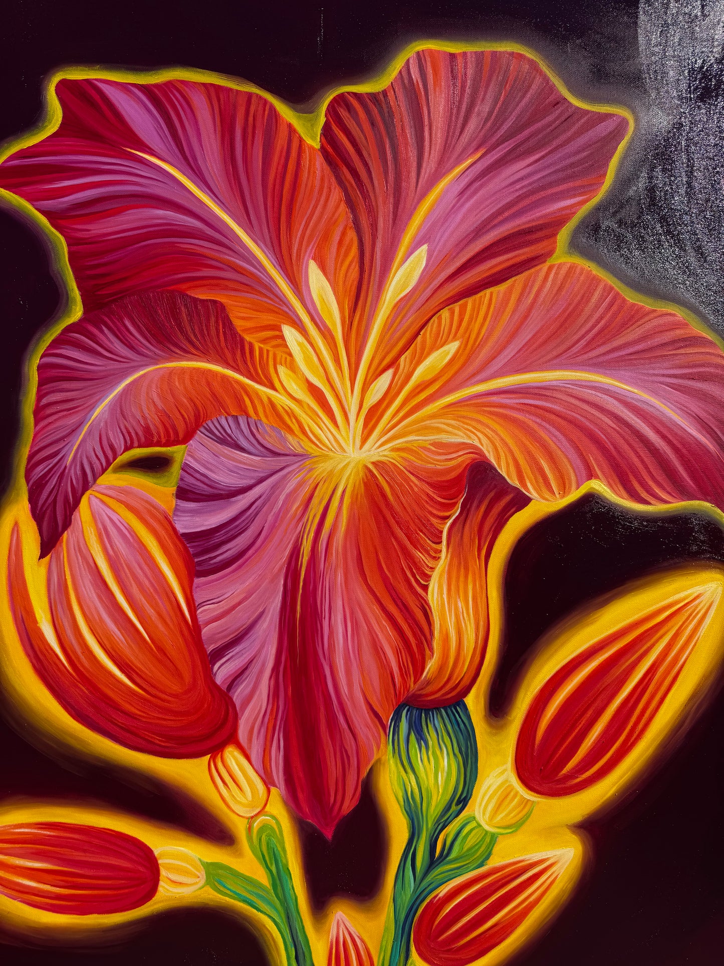 “Inner Bloom” 36 x 48 inch original oil painting on canvas
