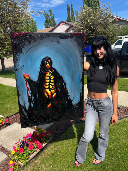 “Burning From Within” 30 x 40 inches original oil painting