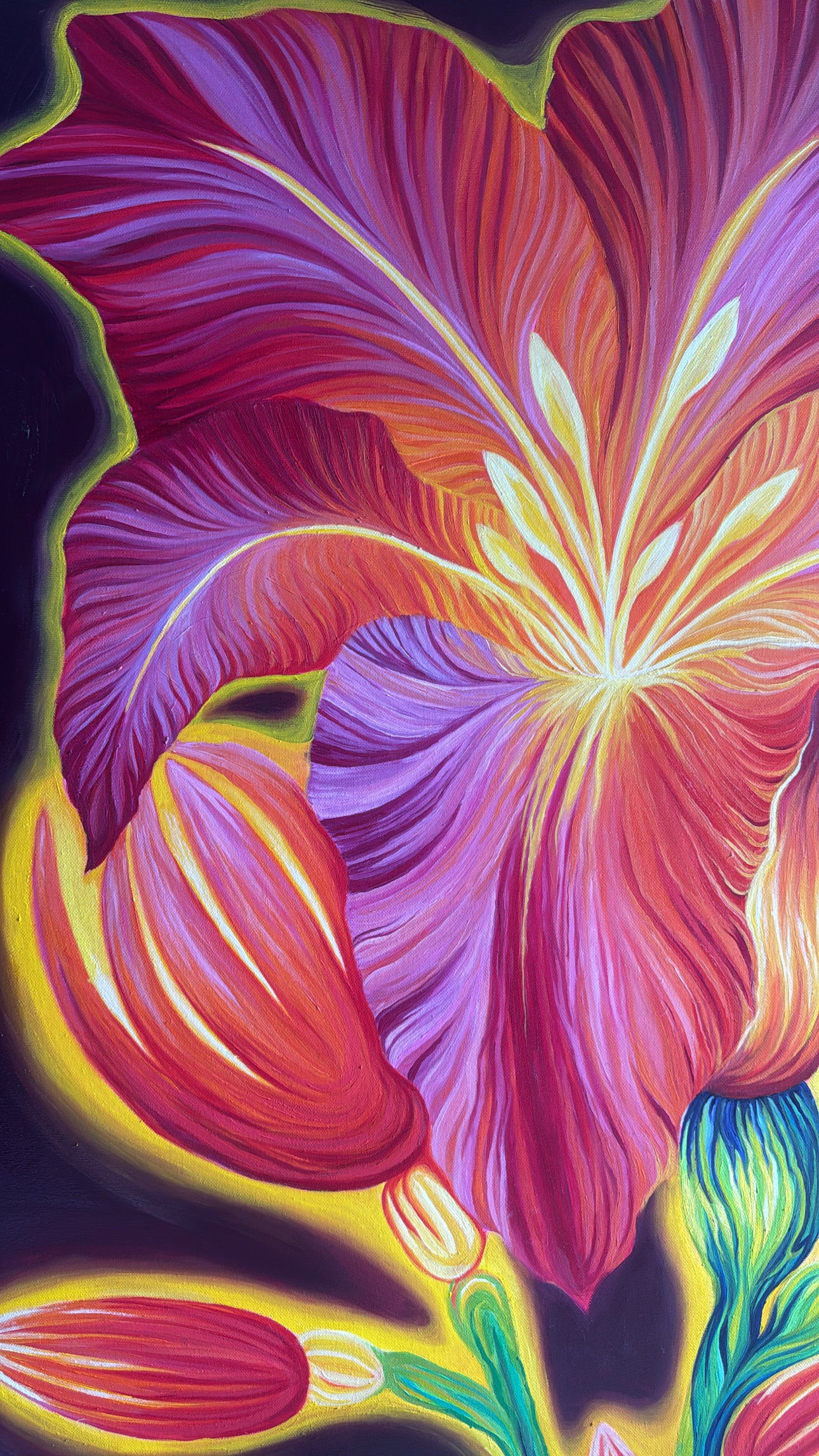 “Inner Bloom” 36 x 48 inch original oil painting on canvas