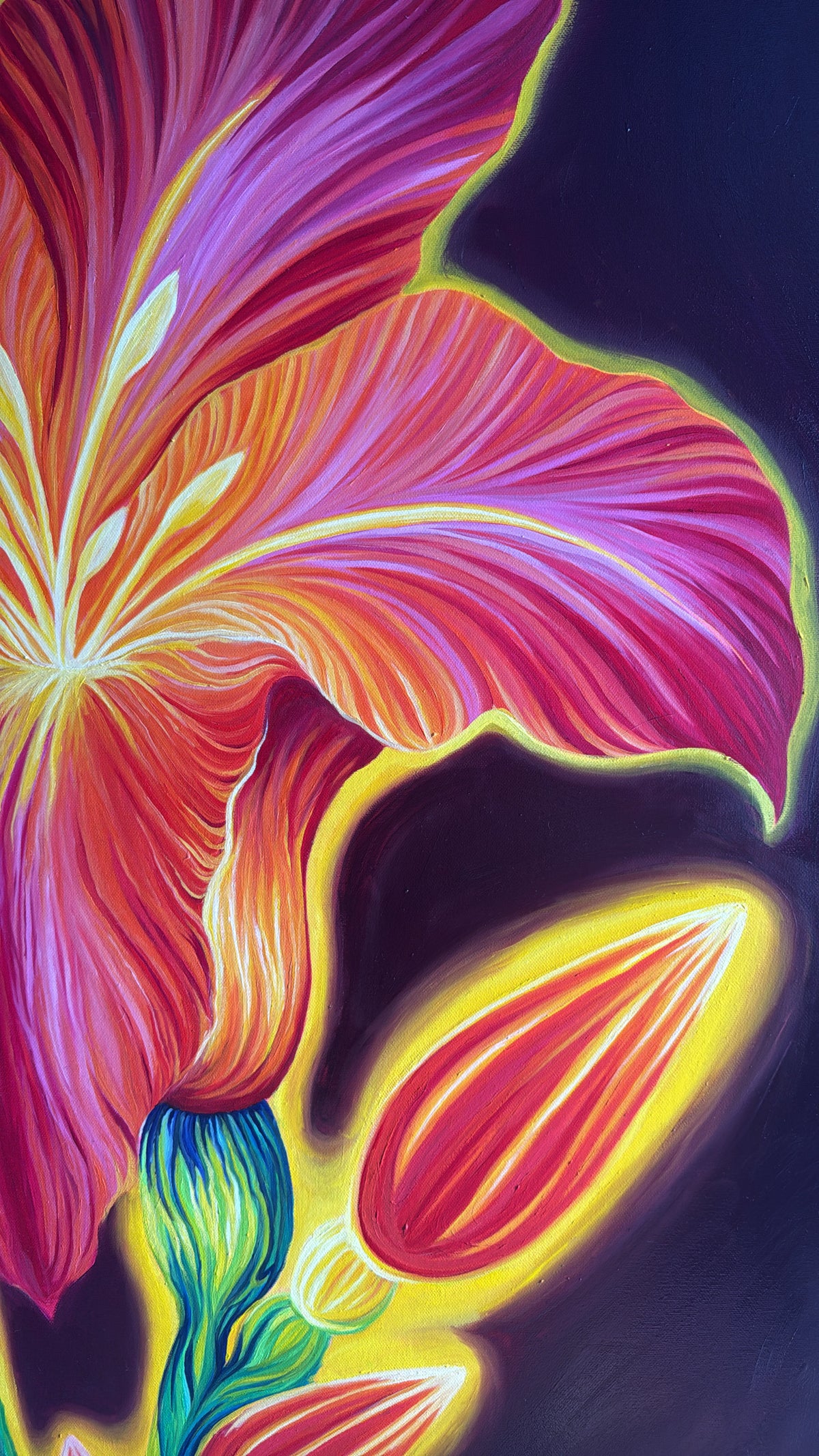 “Inner Bloom” 36 x 48 inch original oil painting on canvas
