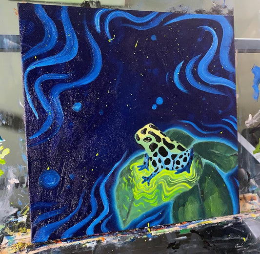 “Glowy Lil Guy” 12 x 12 Original Oil Painting