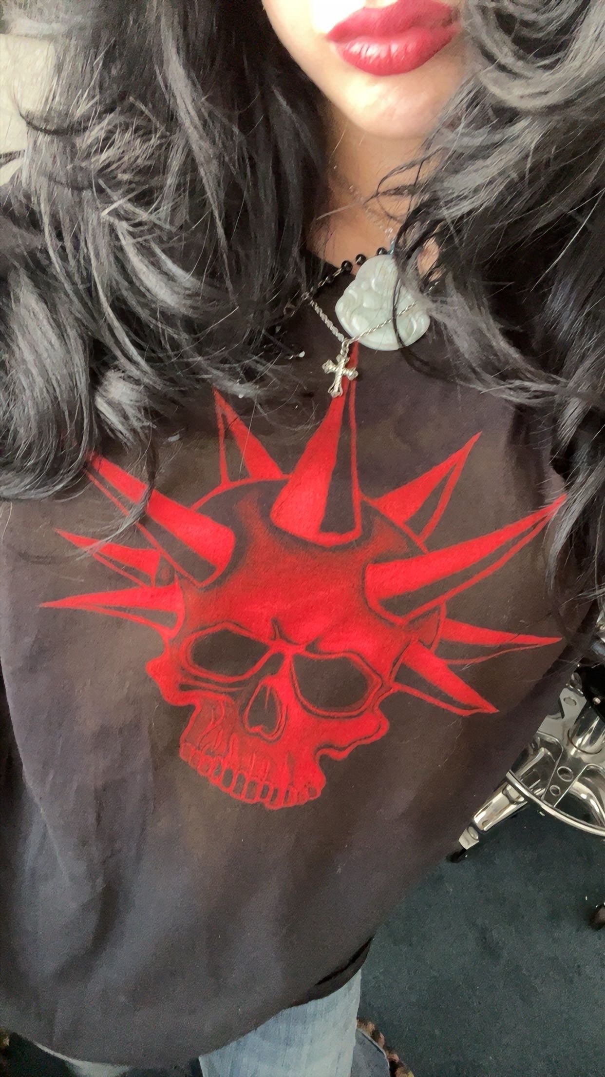 Blood Spike Skull – Hand Bleached Original T-Shirt