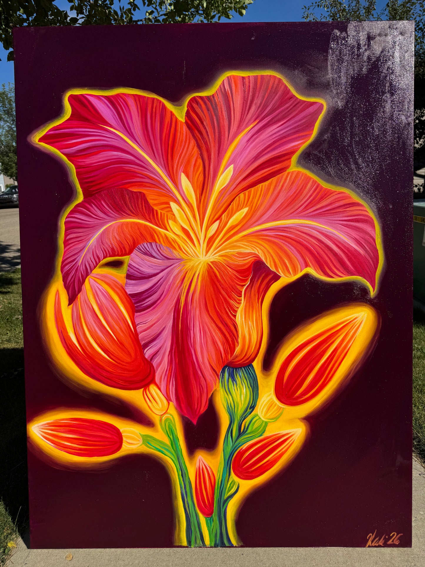 “Inner Bloom” 36 x 48 inch original oil painting on canvas