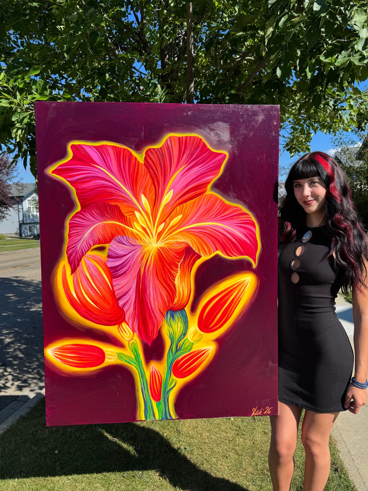 “Inner Bloom” 36 x 48 inch original oil painting on canvas