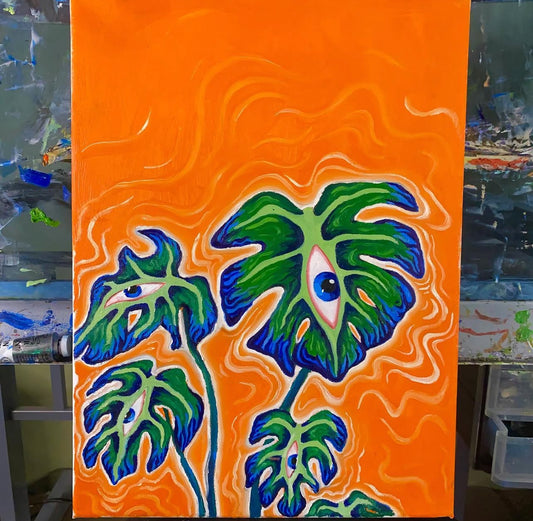 “Monstera” Original Oil Painting